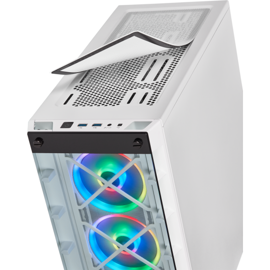 Corsair Icue 465X TG White Mid Tower Gaming Cabinet