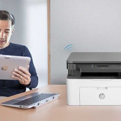 HP Laserjet 136w Laser Monochrome Print, Scan, Copy with Direct Wi-Fi, Compact Design, Fast Printing