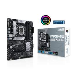 ASUS PRIME B660-PLUS D4 Intel® B660 (LGA 1700) ATX motherboard with 8 power stages, PCIe 4.0 slots, three M.2 slots, Realtek 2.5Gb Ethernet, rear USB 3.2 Gen 2x2 Type-C®, front USB 3.2 Gen 1 Type-C®