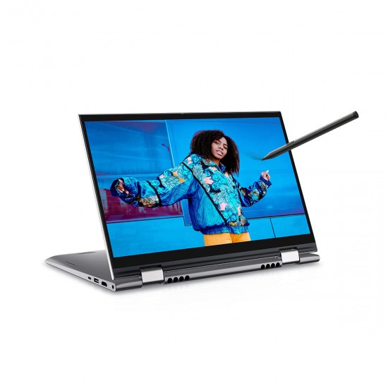 Dell 14 (2021) i3-1125G4 2in1 Touch Screen Laptop, 8GB RAM, 512GB SSD, 14” (35.56 cms) FHD Display, Win 10 + MSO, Backlit KB + FPR + Active Pen, Silver Metal Color