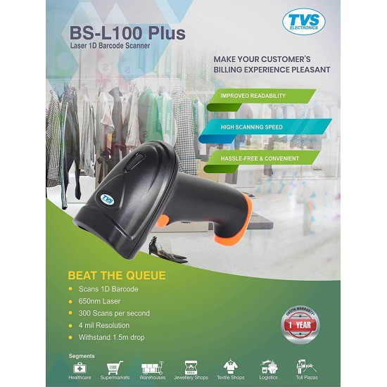 TVS BS-L100 Plus Barcode Scanner 