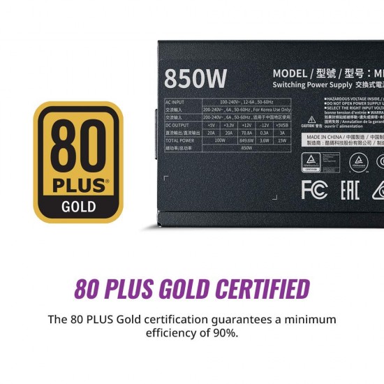 Cooler Master MWE 850 V2 80 Plus Gold Certified Fully Modular SMPS