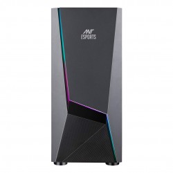 Ant Esports ICE-130AG Mid Tower Computer Case I Gaming Cabinet Supports ATX, Micro-ATX, Mini-ITX Motherboard with Transparent Side Panel 1 x 120 mm Rear Fan Preinstalled - Black