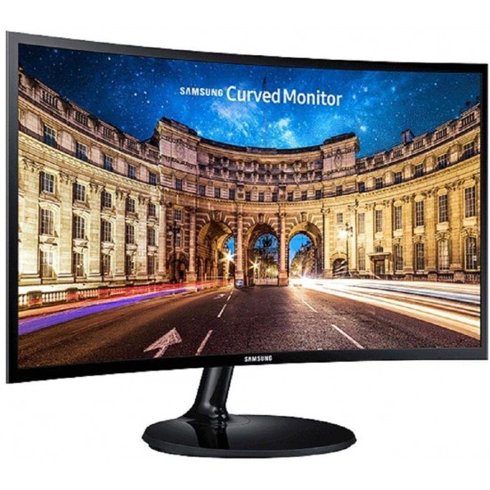 Samsung 59.8 cm (23.5 inch) Curved LED Backlit Computer Monitor - Full HD, VA Panel with VGA, HDMI, Audio Ports - LC24F390FHWXXL (Black)