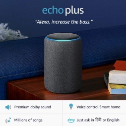 Amazon Echo Plus (2nd Gen) – Premium sound, powered by Dolby, built-in Smart Home hub (Black)