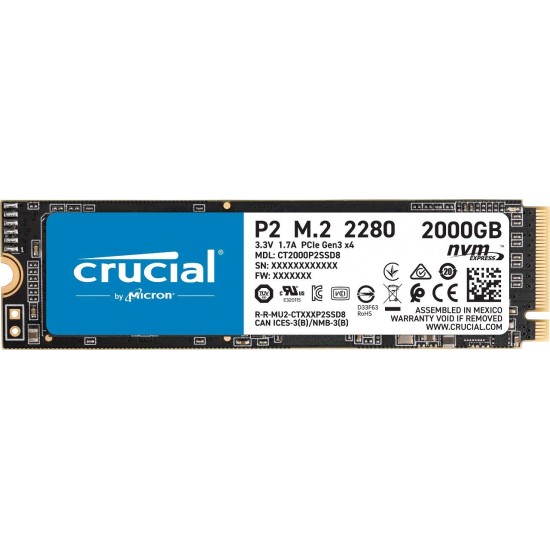 Crucial 2 TB NVMe M.2 P2 Internal SSD