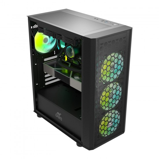 Ant Esports 250 Air Mid-Tower ATX Gaming Cabinet Black