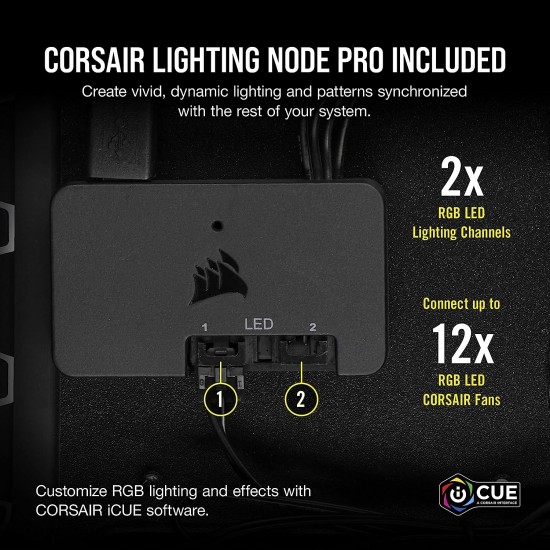 CorsAir LL120 RGB Cabinet Fan Triple Pack with Lighting Node Pro White