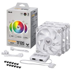 Asus TF120 120MM Cabinet Fan Triple Pack with ARGB Controller White