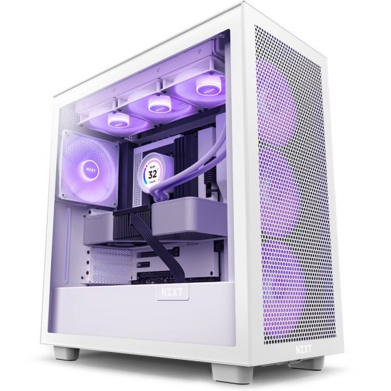NZXT H7 Flow Mid-Tower With RGB fans Gaming Cabinet White