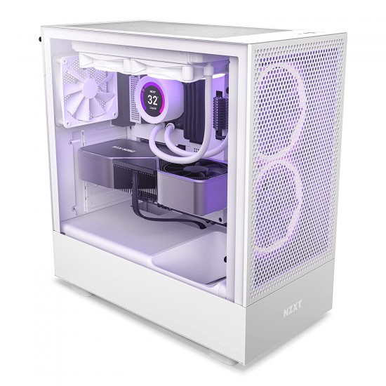 NZXT H5 Flow Mid-Tower ATX Gaming Cabinet White