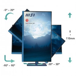 MSI Modern 24 Inch MD241P Ultramarine FHD IPS 75Hz Business Monitor with USB Type-C & Height Adjustment