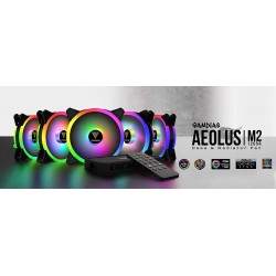 Gamdias Aeolus M2-1205R ARGB 5 Cabinet Fans Kit With Controller And Remote